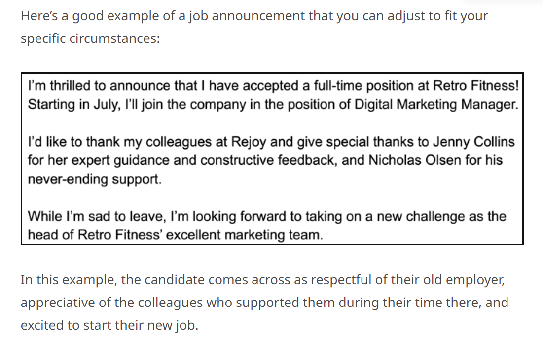 LinkedIn new job post