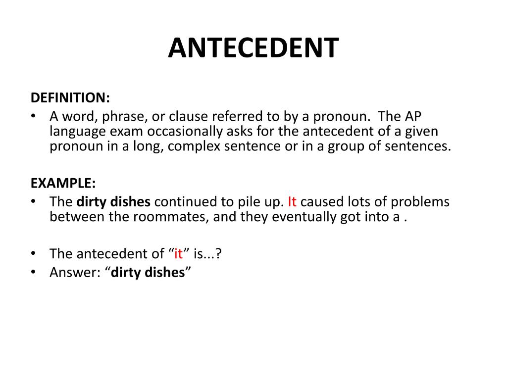 what is an antecedent in grammar